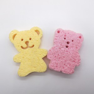 Kleiner Bärenform Reinigungsschwamm Magic Badeschwamm Cellulose Schwamm biologisch abbaubar