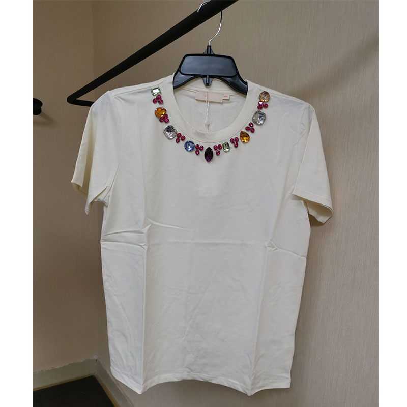 Neue Tencel Leinen Baumwollmischung hochwertige Damen T-Shirt