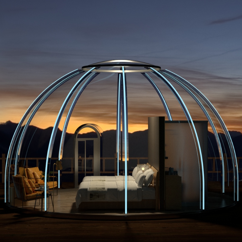 6 Meter Luxus-transparentes Kuppelzelt geodätisches Camping-Kuppelzelt im Freien für Resorthotel, Camping, Aktivitäten im Freien