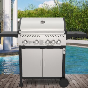 2022 Neue Moderne Hohe Qualität Garten Grill Brenner Gas Grills Mit Trolley Rauchloser Grill Grill