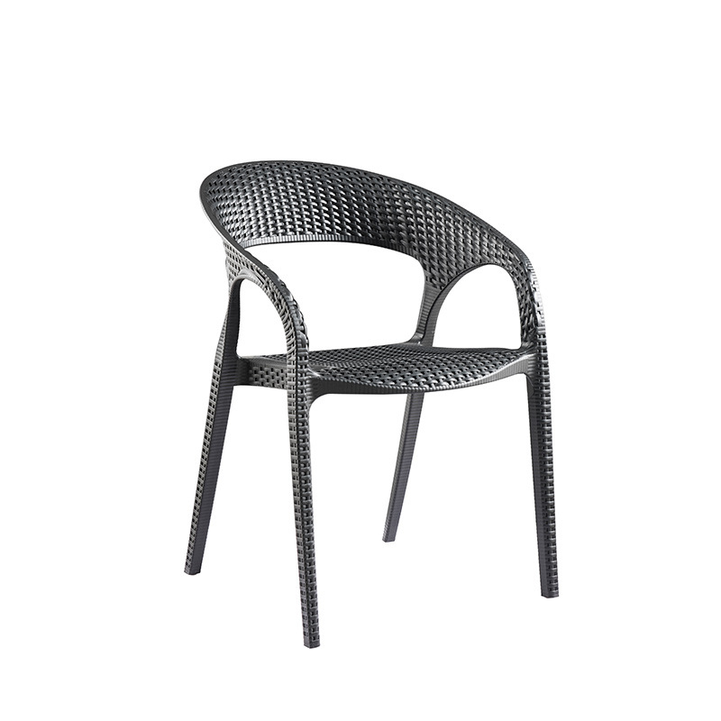 PP Rattan Stil Café Stühle Outdoor Möbel Garten Kunststoff Harz Stuhl Kunststoff Gartenstühle