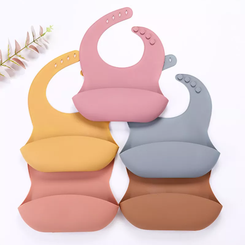 Baby Bibs Silikon Lätzchen einstellbare wasserdichte Tabelle Lebensmittel Grade Lätzchen