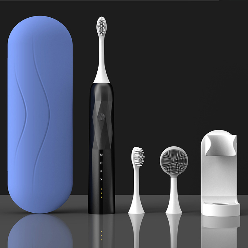 3D Professional Whitening Sonic Electric Zahnbürste, wiederaufladbare elektrische Zahnbürsten für Erwachsene und Kinder, eingebaute intelligente Timer, Reinigung wasserdichte Zahnbürsten, Weißrückenbule