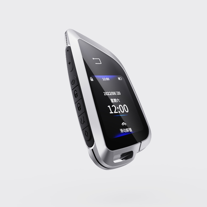 Smart LCD -Autoschlüssel, aktualisiertes Schlüsselloser Eintrag, blaues Autoschlüssel Auto Lock&Entsperren Sie Remote Car Starter, Key -FOB -Ersatz -Anti -Theft -Zubehör, Fahrzeuglogo -Display