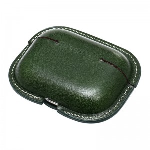 Neue Apple Airpods Pro2 -Schutzhülle, militärische grüne Farbe Matching Calfskin Integrated Protective Case, Bluetooth Headset Case Crash Resistant Leder Hülle