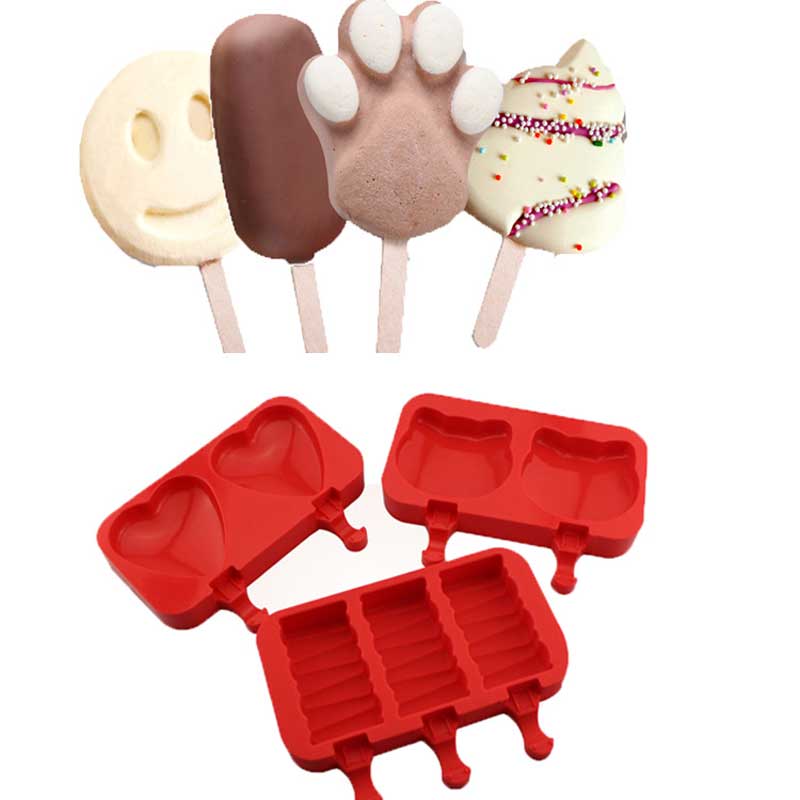 Eisformen Küche Gadget DIY Food Grade Silikon Kinder Eisschalenhalter Einfach zu reinigen 2OR3 Hohlräume Kartonform