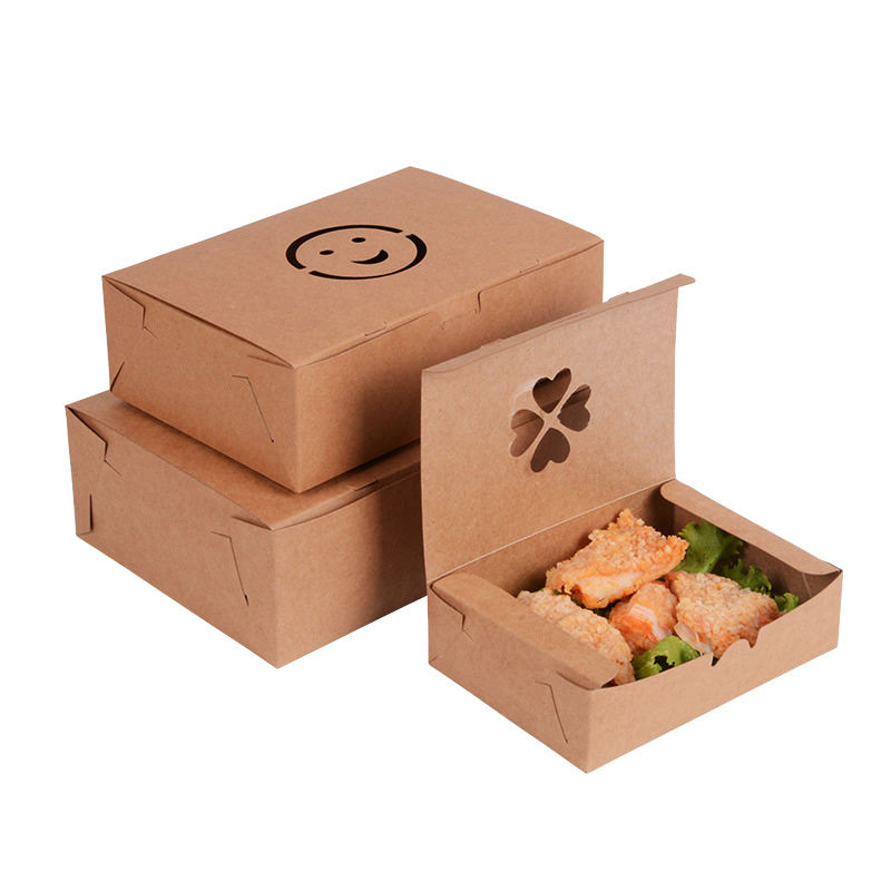 Großhandel Lebensmittelqualität zum Mitnehmen Einweg -Kraftpapier schnell biologisch abbaubar tragbare Lebensmittelverpackungen