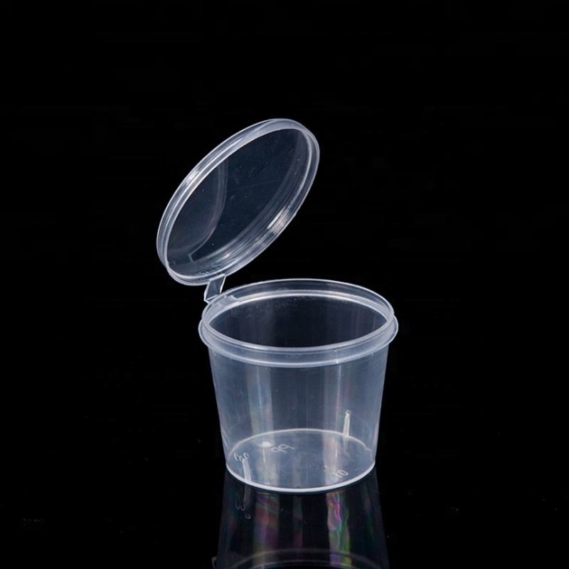 Einweg -Plastik -Sauce -Tassen Gewürze mit Deckel.
