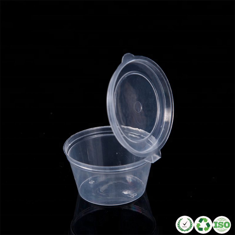 Einweg -Plastik -Sauce -Tassen Gewürze mit Deckel.