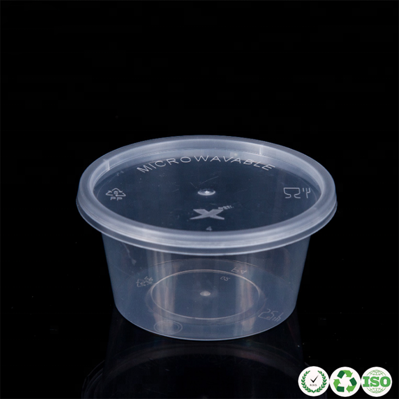 Einweg -Plastik -Sauce -Tassen Gewürze mit Deckel.