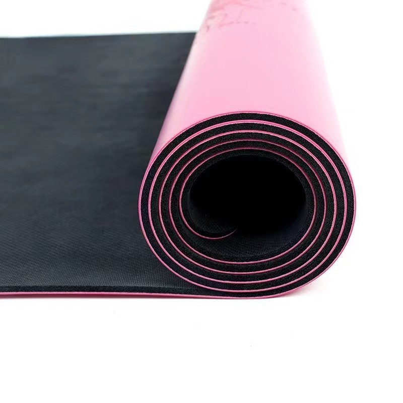Gedrucktes oder Asana Line PU-Gummi-Yoga-Matte Großhandel, Unterstützungsgewohnte Logo und Muster, umweltfreundliche ungiftige Fitness-Sport-Nicht-Schlupf-Naturpu-Gummi-Yoga-Matte