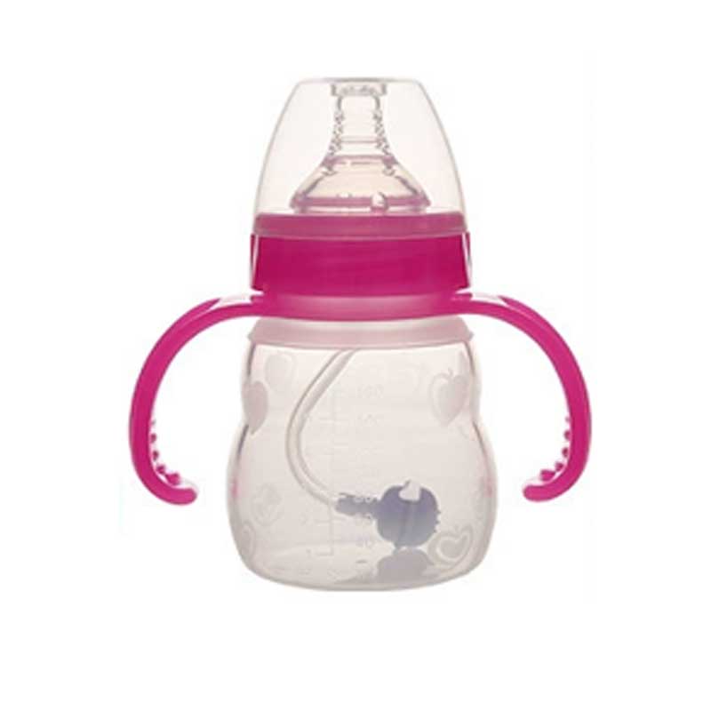 Hochwertige BPA-freie Silikon-Babyflasche breites Calibe mit Griff Baby Anti-Fall-Anti-Flatulenz tragbare Babyprodukte BPA kostenlos