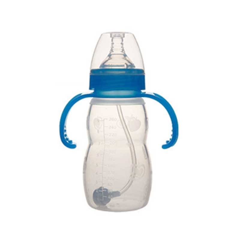 Hochwertige BPA-freie Silikon-Babyflasche breites Calibe mit Griff Baby Anti-Fall-Anti-Flatulenz tragbare Babyprodukte BPA kostenlos