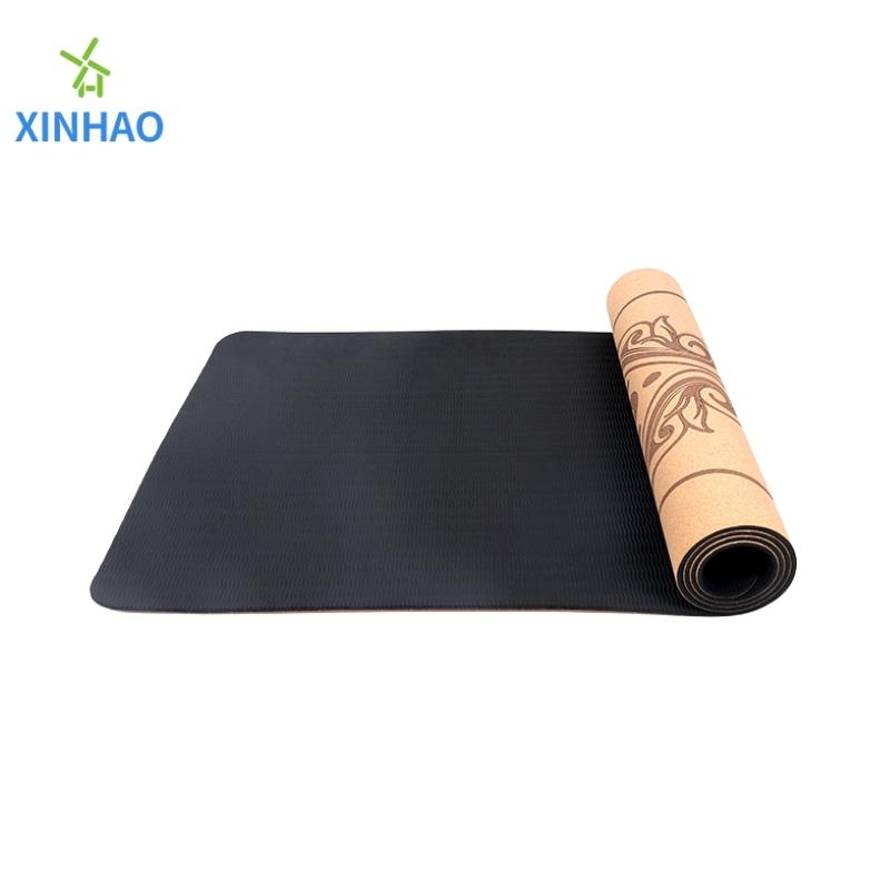 Amazon Best Selling Cork TPE Yoga Matte Großhandel, 4mm/5mm/6mm/8mm TPE Cork Non-Slip Yoga Matte, Support Custom Logo oder Drucken