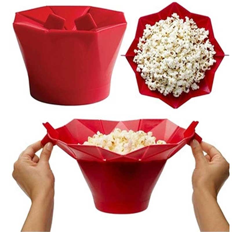 DIY Home Küchenwerkzeuge Zusammenklappbares Silikon Popcorn Popper Bowl Lebensmittelqualität Silikon leicht zu reinigen Schüssel