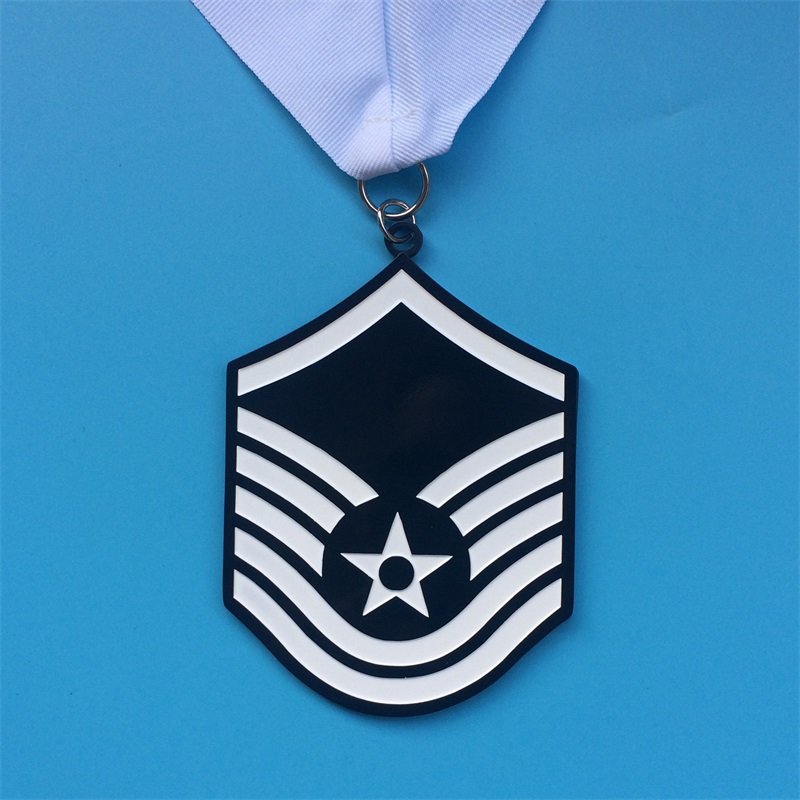 Schwarz -weiße weiche Emaille -Schildmedaillen -Finisher Metallmedaille