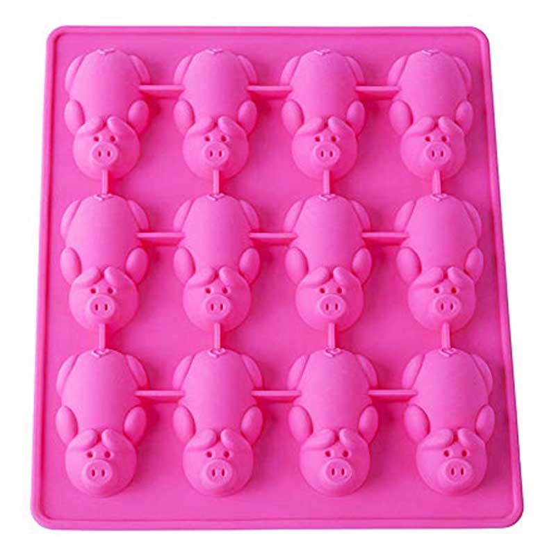 Silikonform 12 kleine Schweinekuchenform für Kuchen Backform Dekoration Formwerkzeuge