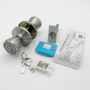 2506 Innentürknauf im Satin -Chrom -Türknauf mit Schloss und Schlüsselstocktürknauf 1 Pack