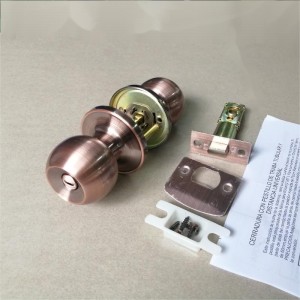 2501 Privatsphäre Türknauf für Schlafzimmer und Badezimmer, innen innen, schlüssellosen Ball Türverriegelungskupfer