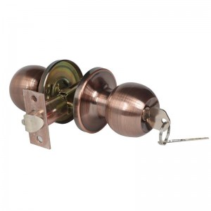 2501 Eingangstürknauf mit Schloss und Schlüssel, Innen- und Außentürschloss, Standard Ball Türknauf