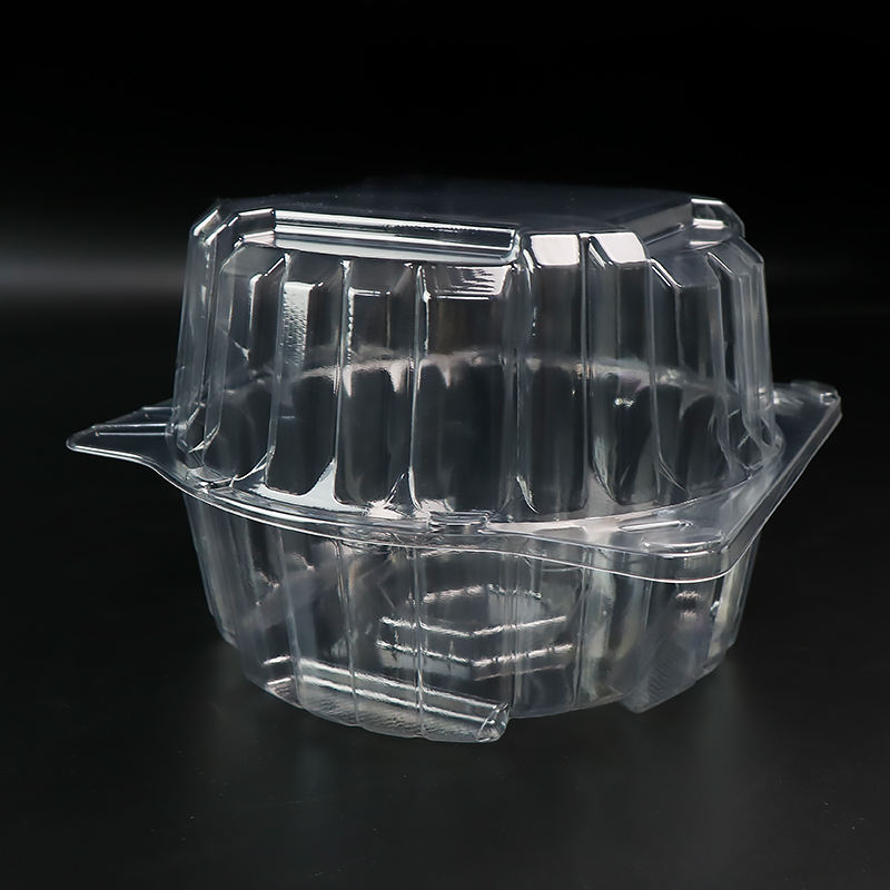 Transparent RPET oder Haustier Clamshell Blisterbehälter für 1 Pfund Salat Kräutersalat -Blattverpackungsschachtel