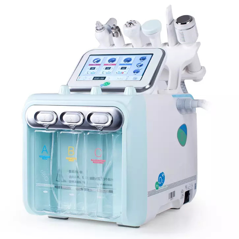 Wasserstoff Sauerstoff Gesichtsbeautikmaschine 6 in 1 H2O2 Multifunktionaler kleiner Blasen Gesichtsfeuchter Schönheitsinstrument Beruf Hautverjüngung kleines Blasengerät