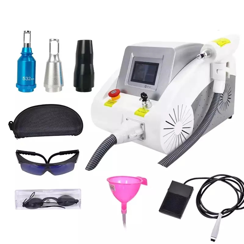 Desktop Multifunktional 3 IN1 Q Switch ND YAG Tattoo Laserentfernung Pigmente Entfernung Laser -Kohlenstoff -Peel -Gerät, Kohlenstoffschale, ND YAG -Laser, Tatoo -Entfernungslasermaschine (3 Wellenlängen: 1320nm, 1064nm ,, 532nm)