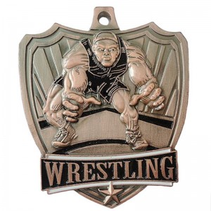 Antike Silbermedaille 3d Wrestling Medaille Custom Medaillon Anhänger
