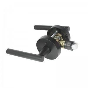 R7506 Schwarzer Türgriff Hebel mit modernem modernem, schlankem Runddesign für Heimschlafzimmer oder Badezimmer Privatsphäre, schlüssellose Türschloss