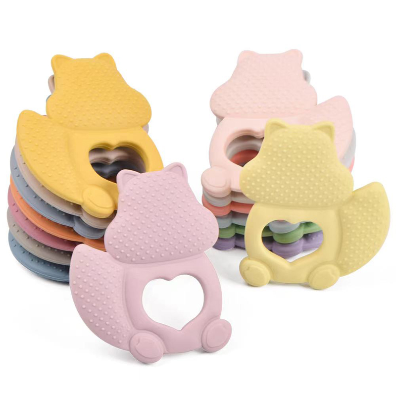 Eichhörnchen -Cartoon BPA kostenlos Neues Baby Teether Spielzeug Silikon Baby Kaut Spielzeug Teether weiche Kauenspielzeug Baby -Kinderstangen Kochstöfe Kochfutter Silikon Teether