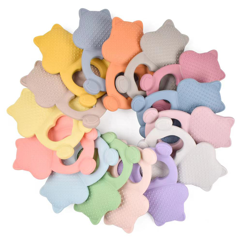 Eichhörnchen -Cartoon BPA kostenlos Neues Baby Teether Spielzeug Silikon Baby Kaut Spielzeug Teether weiche Kauenspielzeug Baby -Kinderstangen Kochstöfe Kochfutter Silikon Teether