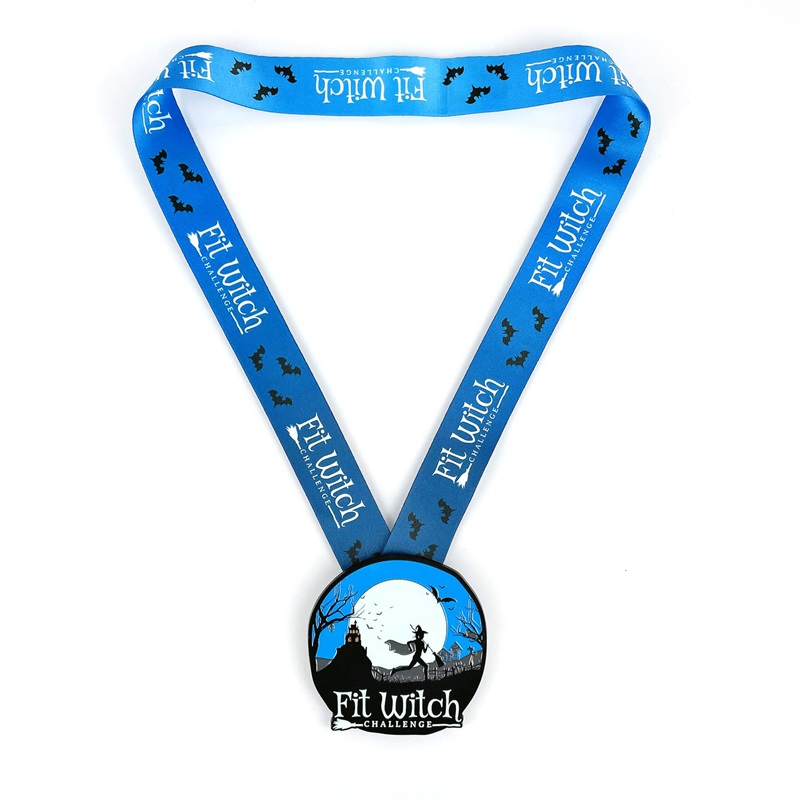 7/8-Zoll-Matte Black Metall-Medaille Halloween Luminous Night Medaille