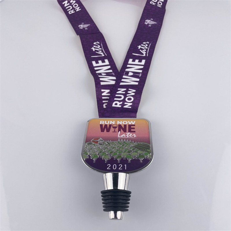 Custom Halb Marathon Medaillen Wein Weinbergflaschen -Stopper Medaille