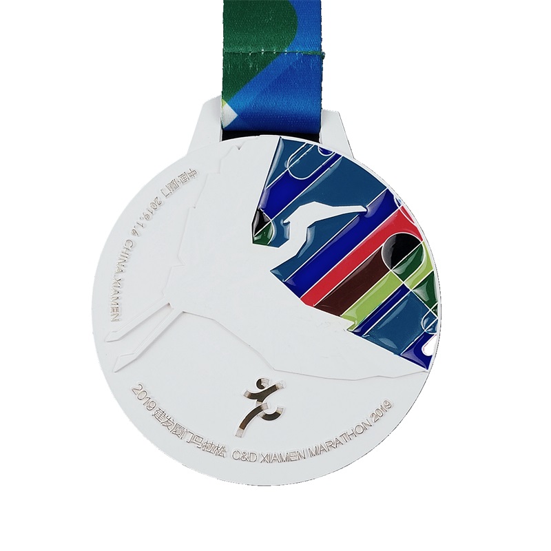 3D Gold Metal Award Marathon Laufsportmedaille Farbspray -Medaille UV -Druckmedaillen