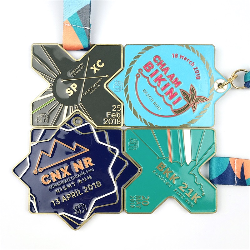 Benutzerdefinierte Medaillen Enamel 3d Gold Metal Award Marathon Running Sport Medal