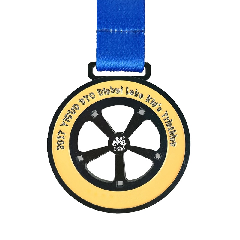Die Gussmedaillen Gold Metal Award 3D Triathlon Medaillenmedaille Medaille