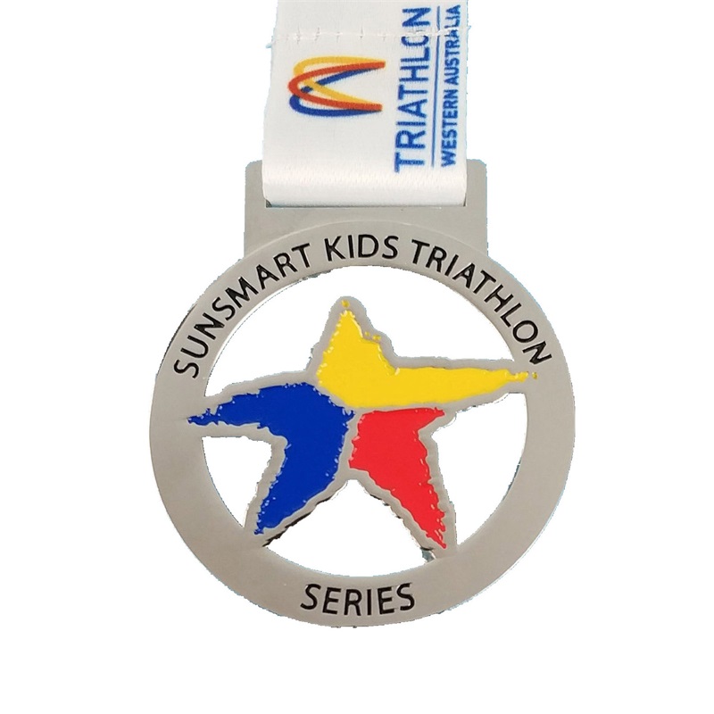 Die Gussmedaillen Gold Metal Award 3D Triathlon Medaillenmedaille Medaille