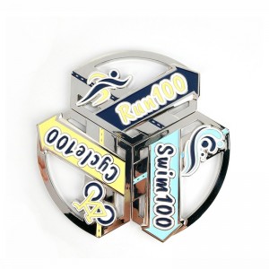 Championmedaille Custom Antique Medaille Rebin Design 3D -Triathlonmedaille