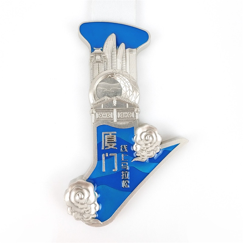 Marathonmedaille Customized UV Print Blue Emaille Religiöse Medaille