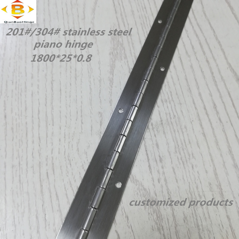Customized Long Schinge 201#304#Dicke 0,8 mm Edelstahl Dicke Klavierscharnier kontinuierlicher Reihenschrank Klavierscharnier