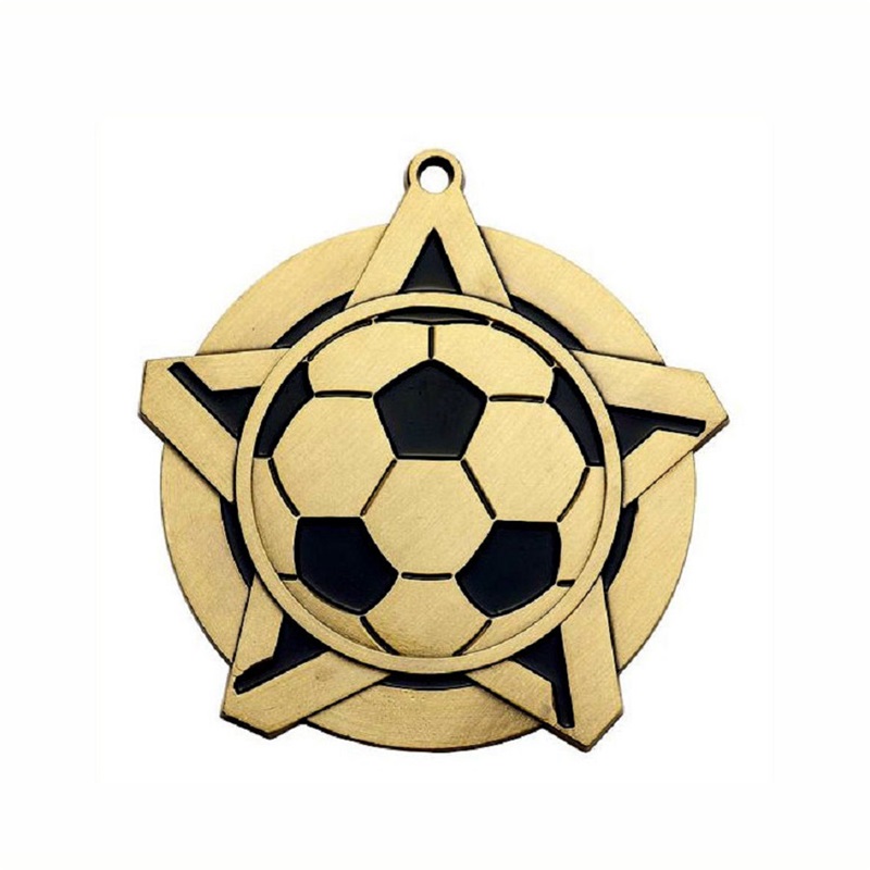 Gag Design Metal 3D Logo Football Soccer Race Sports Gold Award Medaille Factory Custom Medal mit Band