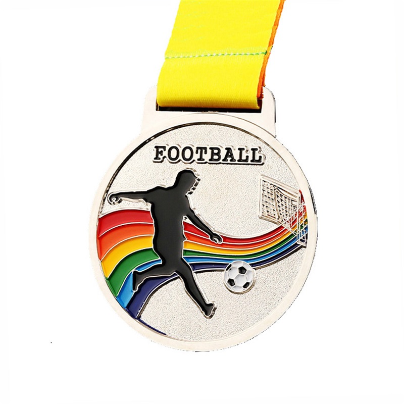 Custom Football Gold 3D -Medaillen Fußball Rennen Running Metal Marathon Sportmedaille mit Band