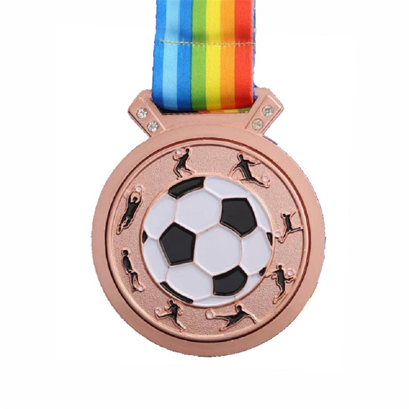 Custom Football Gold 3D -Medaillen Fußball Rennen Running Metal Marathon Sportmedaille mit Band