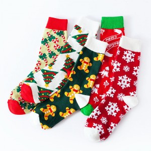 Wintersocken kundenspezifische Baumwolle warme Socken Weihnachten Frauen Crew Socken