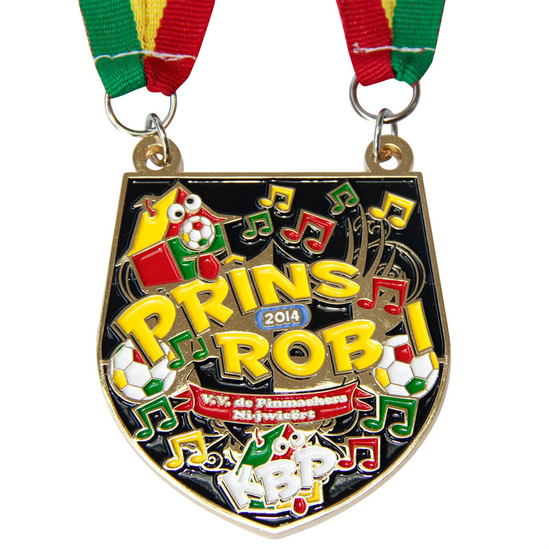 Werbemanter antiker Nickel 3D Rugby Trophy Blanker Sportmedaille mit Band
