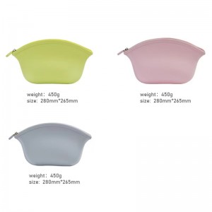 Shopping Travel Party Reißverschluss tragbare Süßigkeiten Farbe Damen Silikon Kosmetiktasche Handtasche