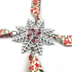 Santa Running Medaille Christian Medal Gift Metal Star Award