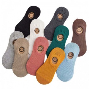 Großhandel Frauen unsichtbare Socke Feste Farbe Baumwolle atmungsaktive Socken
