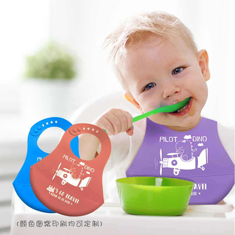 Baby Silikon -Lätzchen, Silikon -Baby -Lätzchen für Jungen und Mädchen, verstellbare weiche wasserdichte Lätzchen, Silikon -Fütterungslätzchen