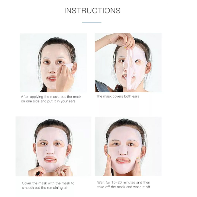 Wiederverwendbare Silikonmaske-Maskenabdeckung Silikonhaut Maske wiederverwendbare Feuchtigkeits-Gesichts-Silikonmaske Anti-Evaporation Maske Gesichtsbehördewerkzeuge
